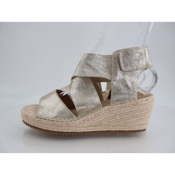 Eileen Fisher Womens Weslia Leather Ankle Strap Wedge Espadrille Sandals Size 10 - Picture 5 of 12